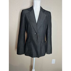 Vintage 1990’s Le Suit office blazer suit jacket, soft material sturdy dark char